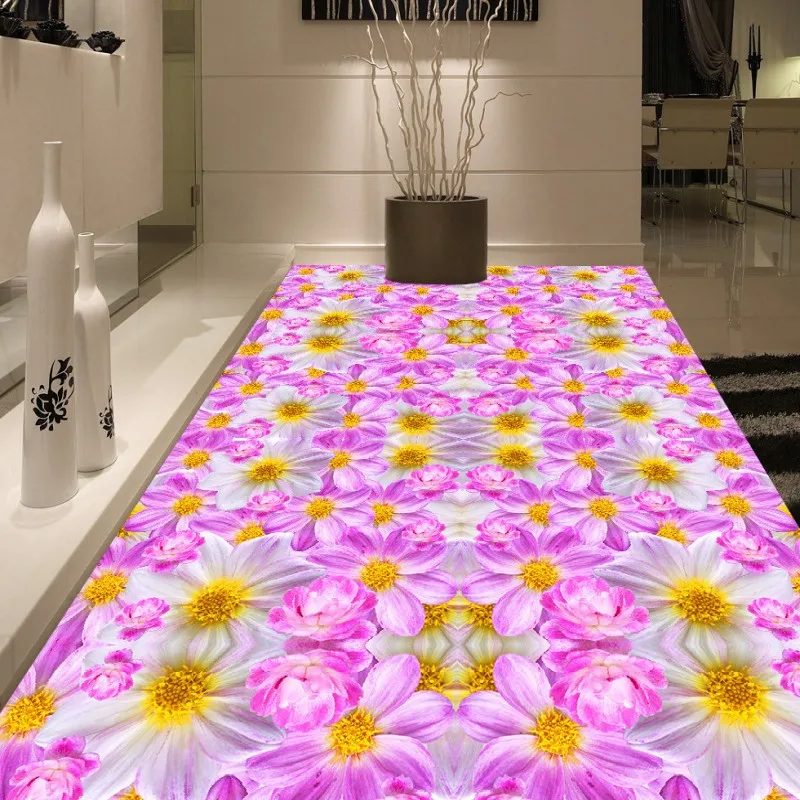 

Free Shipping 3d flower floor lifelike moisture art high-quality wallpaper custom bathroom living room mural