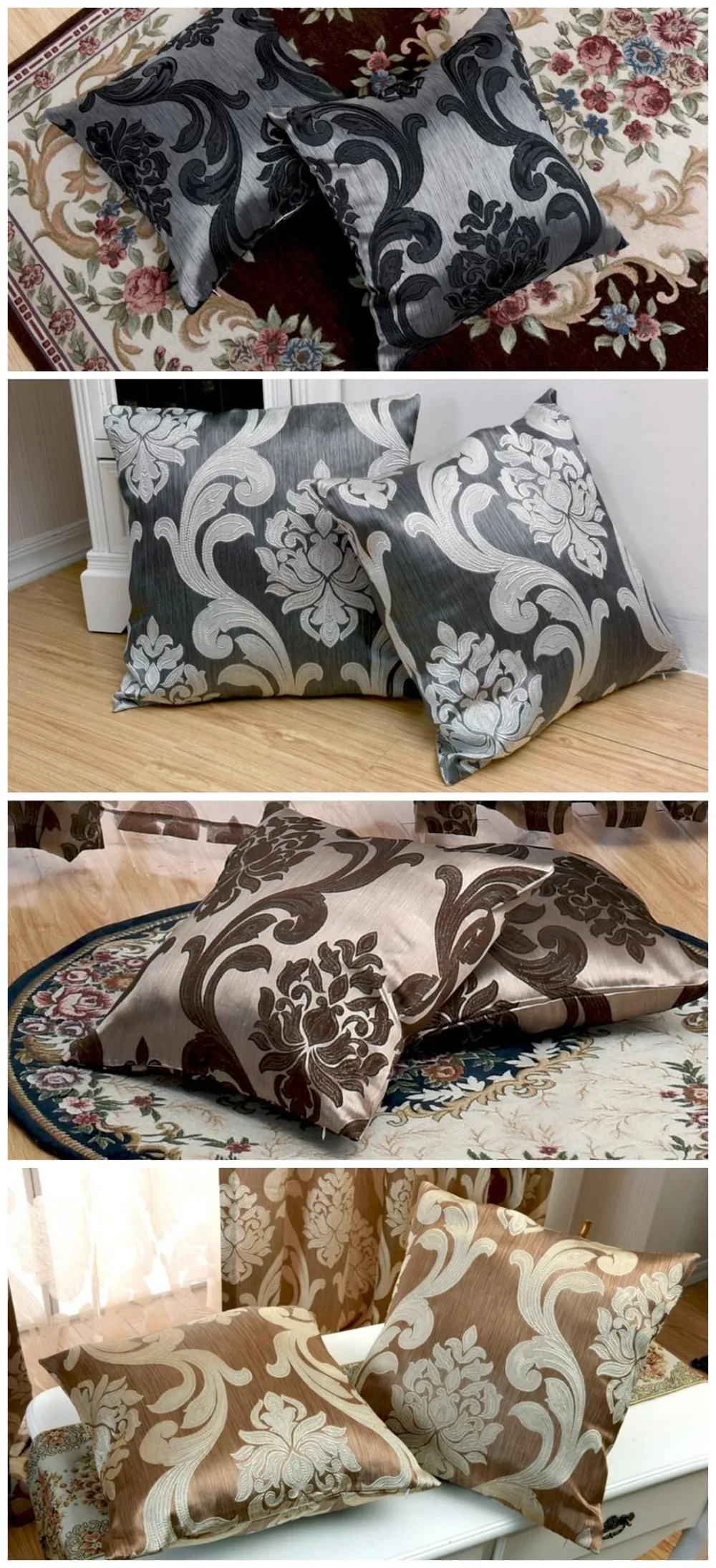 BZ-Smt303 NAPEARL 1 Piece European Floral Luxury Jacquard Cushion Cover Living Room Chair Sofa Pillow Case High Quality Fabric Home Decor (2)
