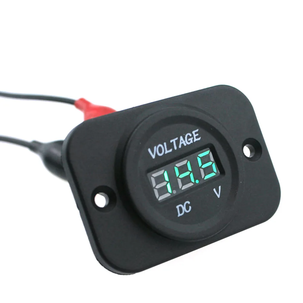 Портативный 12 24 V Автомобильный мотоцикл Зеленый светодиодный цифровой дисплей