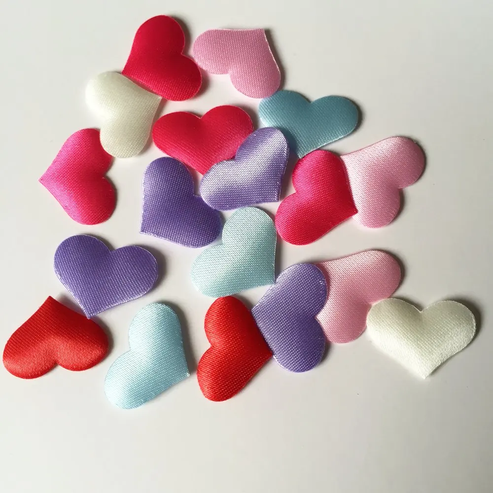 

1000PCS 20mm Random mixed color Padded Felt Heart Applique/Sewing/wedding decoration/Trim DIY A07A*10