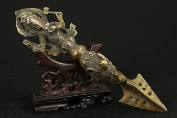 

ymying NICE CHINESE OLD BRONZE COLLECTABLE HANDWORK CARVED ELEPHANT GOD STATUE AMULET