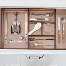 Home Drawer Storage Box desktop Separating tableware Storage Box Cosmetic Makeup Organizer Kitchen Drawer Organizer Case