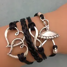 1 шт. бесконечно ручная работа браслет. металл очарование, воск шнур, кожаный браслет, модный драгоценный браслет 3546