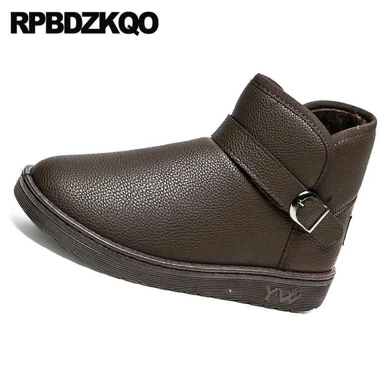 Hommes 2018 Chaud Fourrure Chaussures Australien coffee Neige La Pas D'hiver ski Designer Bottes Mode Doublé De Faux Cher Taille Noir Plus Chaussons Étanche DEW2IYeH9