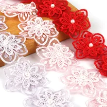 1 yard Inci Çiçek Çözünür Organze Dantel Trim Örgü Işlemeli Dikiş Dekorasyon DIY Konfeksiyon Dikiş Aksesuarları