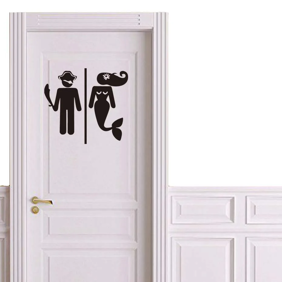 Men Women Sign Toilet Sticker WC Wall Decals Various Patterns Restroom Washroom For Shop Office Home Hotel Restaurant Decoration