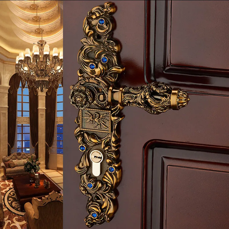 Кофе Цвет классический цинковый сплав дверной замок ручка для деревянной двери