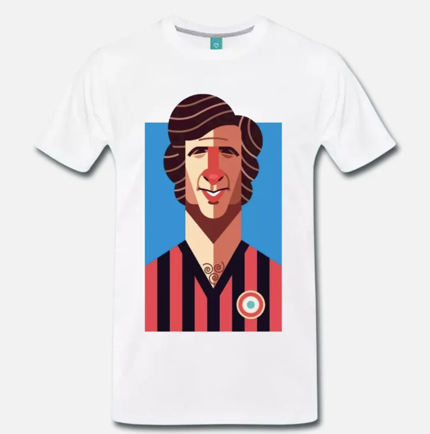 

T-SHIRT MEME OMAGGIO A GIANNI RIVERA MILAN BANDIERA CALCIO VINTAGE - 1