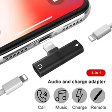

For iPhone X 7 8 Plus Audio Charging Dual Adapter Splitter Cable For Lightning Jack to Earphone AUX Cable Connector Converter