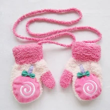 1 пара,, милый толстый теплый флис с героями мультфильмов, теплые зимние перчатки для маленьких мальчиков и девочек, варежки для новорожденных 0-12 месяцев