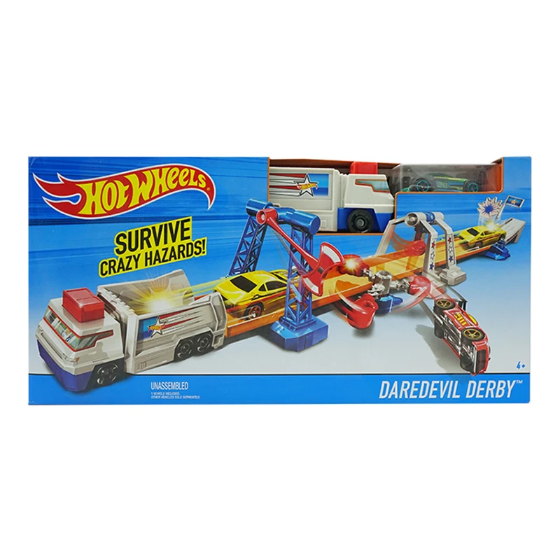 Спортивный автомобиль Hot Wheels трек для взрыва через мусорную перемычку DNR74