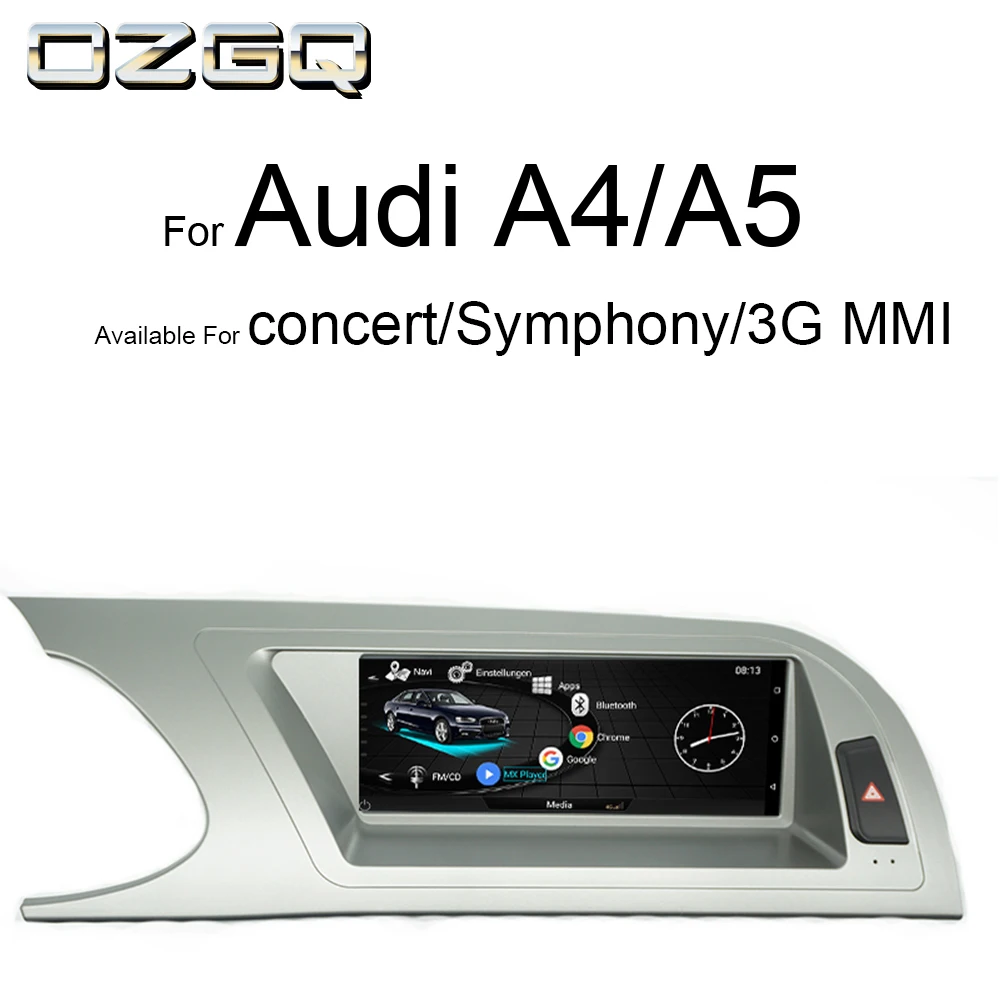 

OZGQ 3G MMI Android Octa Core Car Multimedia Player Headunit Autoradio GPS Navigation For Audi 2009-2016 A4/S4/A5/S5 With Map