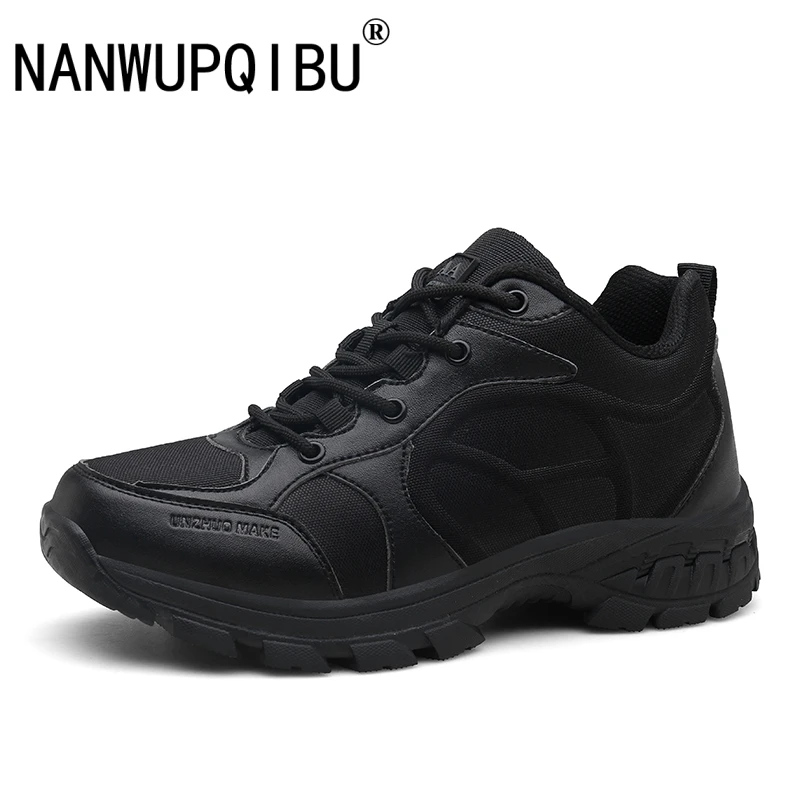 

Men Shoes Leather Breathable Low Top Outdoor Work Shoes Autumn Military Boots Lightweight Tactical Boots Hiking Shoes Boots Men