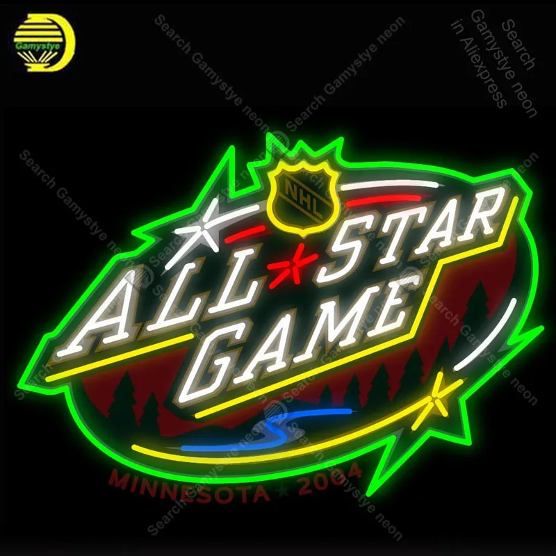 

NEON SIGN For All Star Game NH NEON Lamp BuReal GLASS Tube Decor beer Windows Handcraft lamps anuncio luminoso with Print board