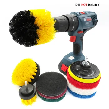 

10Pcs Nylon Drill Brush Set For sofa, kitchen, bathroom Scrubber Brush Scouring and Scrub Pads All Purpose Cleaner