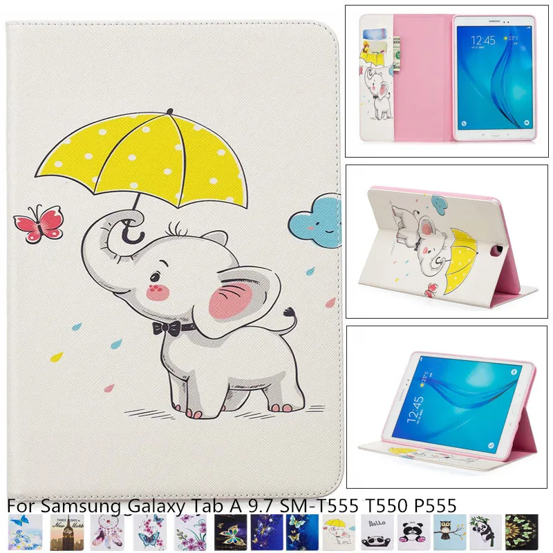Модный чехол с рисунком панды для Samsung Galaxy Tab A 9 7 SM T555 T550 P555 смартфона планшета из