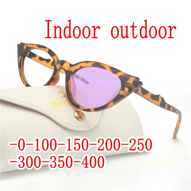 Защита от солнца фотохромные готовые для мужчин женщин оправа для очков от близорукости с цвет объектив Защита от солнца очки Оптические очки для близорукости мужской FML - Цвет линз: leoaprd-250