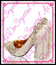 Aidocrystal weißen hochzeitsschuhe brautjungfer/brautschuhe strass spitze schuhe high heels frauen pumpt größe 35-43