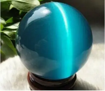 

YM 304 QUARTZ BLUE CAT EYE CRYSTAL BALL SPHERE 40MM + STANd