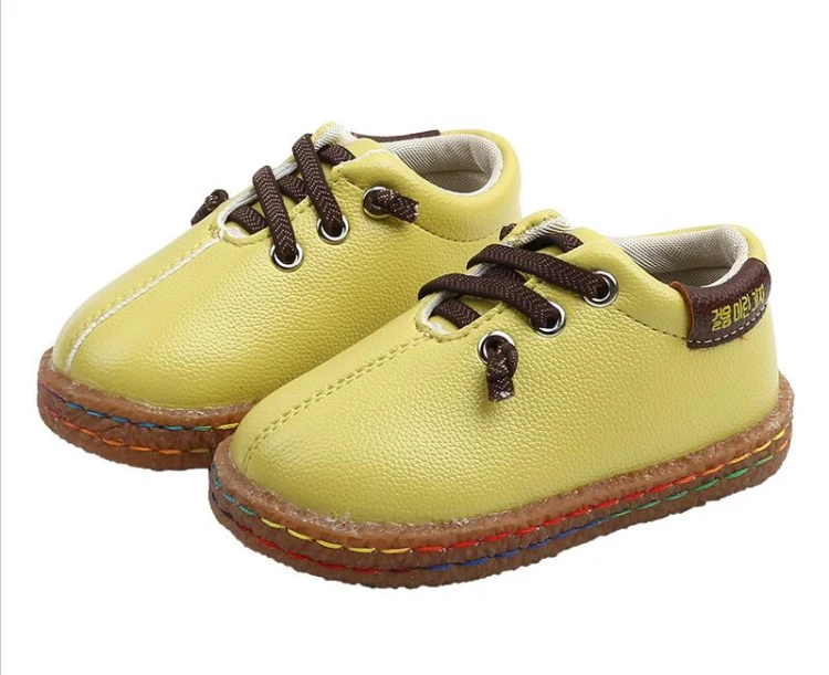 Новая Осенняя детская кожаная обувь для мальчиков, кроссовки на плоской подошве для малышей, повседневная обувь для маленьких девочек