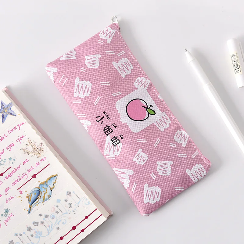 

1Pcs Kawaii Pencil Case Girl powder canvas Gift Estuches School Pencil Box Pencilcase Pencil Bag School Supplies Stationery