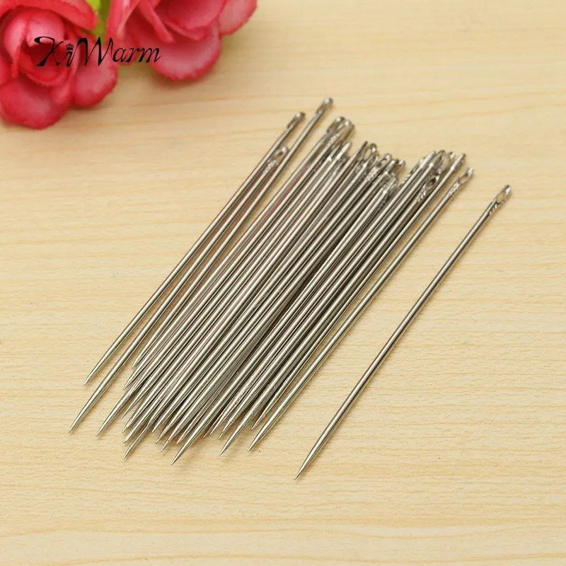 30Pcs High Quality Silver Tone Stainless Steel Sewing Needles Sewing