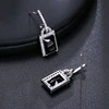 EMMAYA – boucles d'oreilles en zircone cubique AAA, bijoux de luxe brillants en Onyx noir, grand carré en cristal pour femmes et filles, fête de mariage ► Photo 2/4