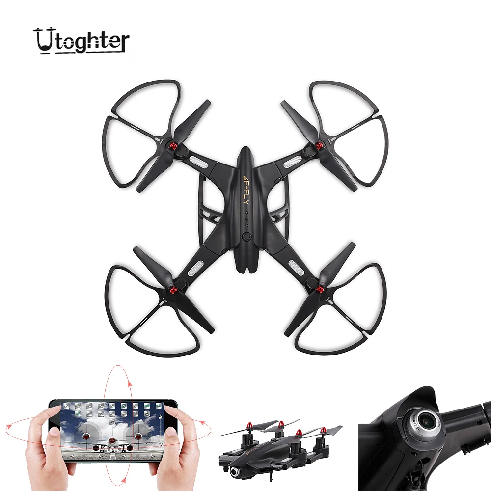 

Utoghter 69508 2.0MP Wide-angle Camera Wifi FPV Foldable RC Drone 2.4G 4CH 6-Axis Gyro G-sensor Selfie Drone RTF Quadcopter
