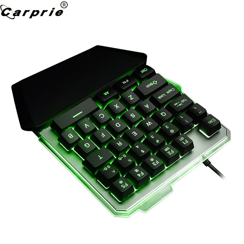 CAPRPIE G40 Проводная игровая клавиатура со светодиодный подсветкой 35 клавиш Одноручная игровая мембранная клавиатура 81219