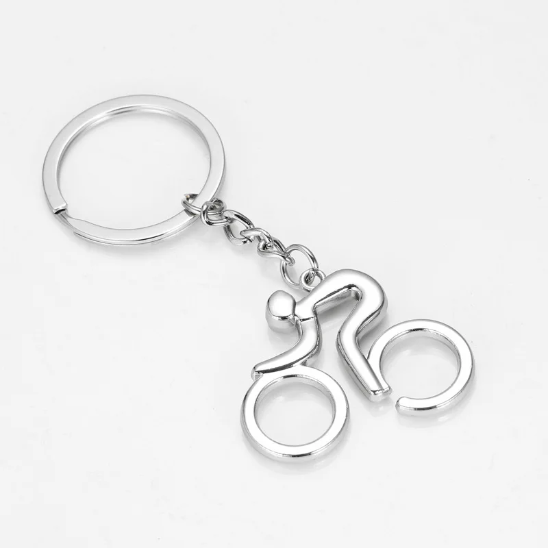 

12pcs/lot Zinc Alloy Riding Bike Bicycle Abstract Simple Black Gold KeyRing KeyChain