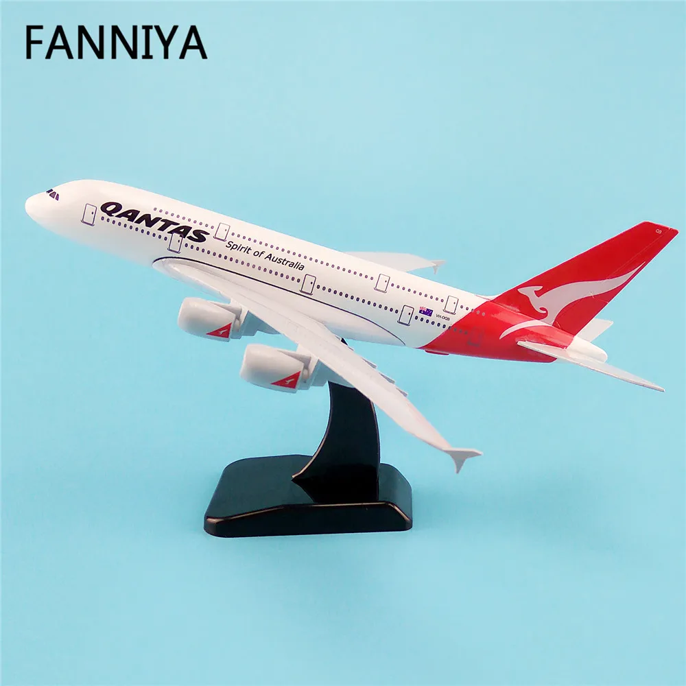 20 см металлическая модель самолета Air Qantas Spirit Of Australia Airbus 380 A380 Airways Plane Model W Stand Aircraft
