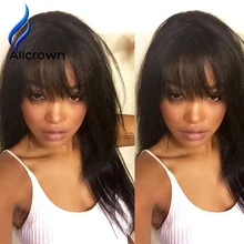 Full Lace Human Hair Wigs With Bangs Brazilian Virgin Full Lace Front Wigs With Baby Hair Human Hair Lace Wig Lace Frontal Wig