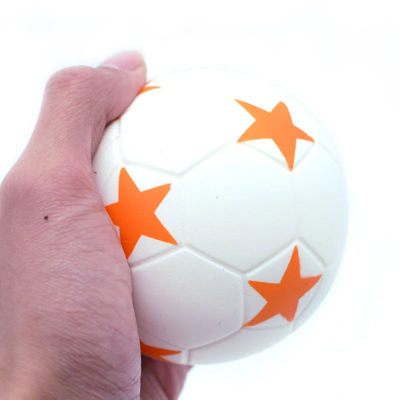 

YIGOLE 9cm Orange Stars Football Squishy Toy Anti Stress Squeeze Soft Slow Rising Soccer Squishy PU Antistress Toys