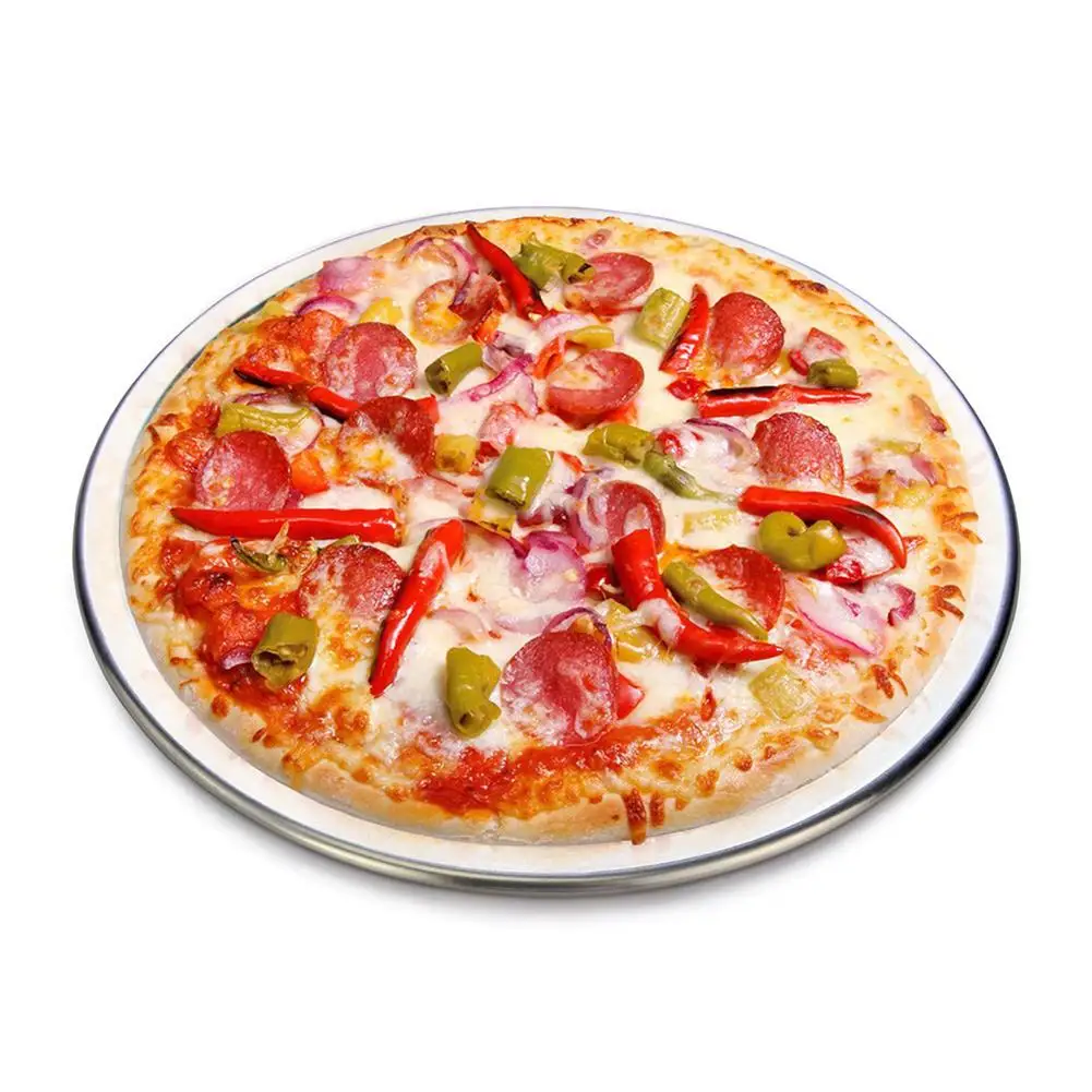 Бесшовный алюминиевый противень для пиццы металлическая сетка для выпечки утолщенный лист для пиццы кухонные инструменты для пиццы 6-22 дюйма
