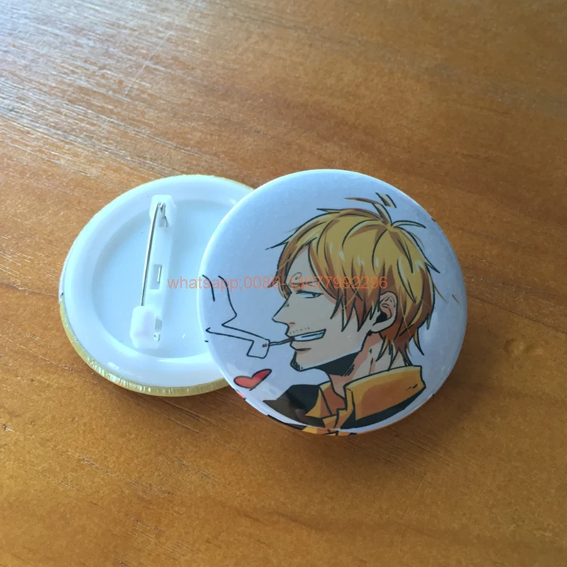 

200pcs custom button badge for clothing 58*58mm promotioanl tin round badge with your one design brooch tinplate badge with pin