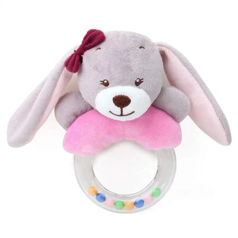 Cute Baby Rattle Toys Rabbit Plush Baby Cartoon Bed Toys for Newborn 0-24 Months Educational Toy Rabbit Bear Hand Bells