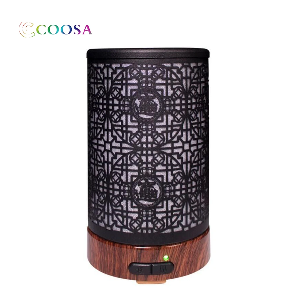 

Oriental Air Humidifier 100ml Essential Oil Diffuser Ultrasonic Carved Iron LED Light , Auto Shut-Off For Baby Home Office Dec