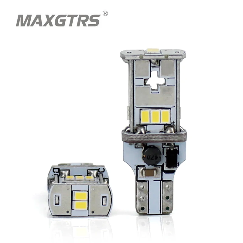 

MAXGTRS 2x New Upgrade Extremely Bright T15 W16W Canbus SMD3020 912 921 White 4300K Car LED Back-up Light Auto Reverse Lamp Bulb