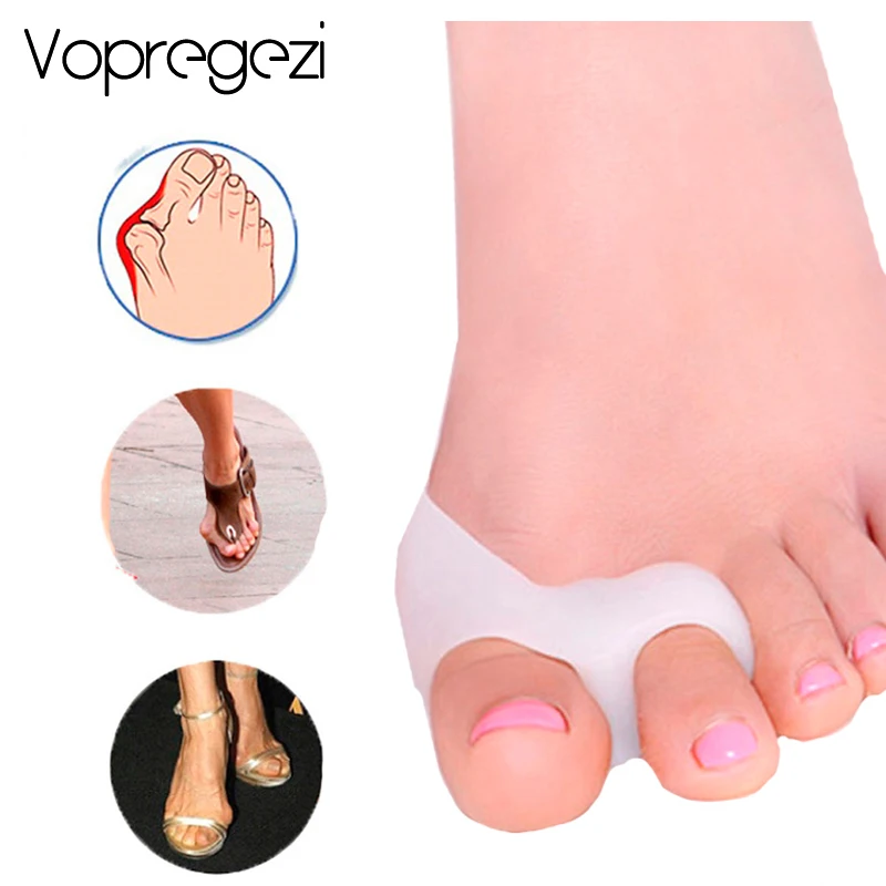Vopregezi 2pcs Hallux Valgus Toe Seperator Bunion Corrector for Toes Foot Care Professional Silicone Gel Pedicure Tool Daily Use