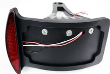 motorcycle parts Black Curve License Plate Tail Brake Light fit for Side Mounted