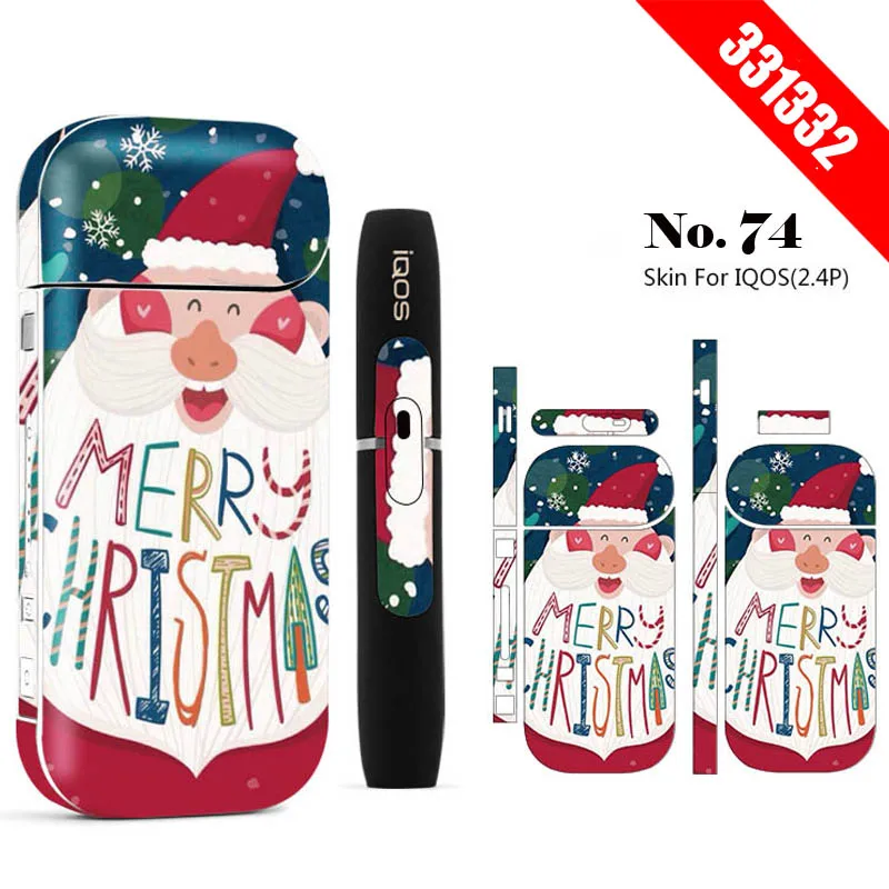 

Wholesale 50pcs/lot 331332 Electronic Cigarette Kit Christmas skin Case Sticker for IQOS 2.4 Plus Cover Vape