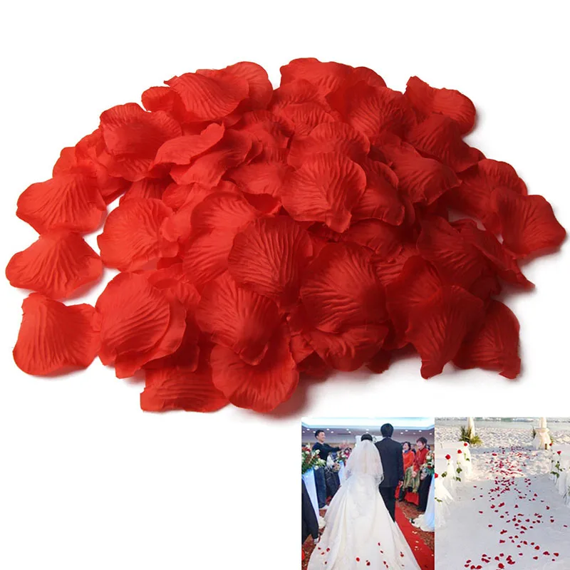 

500Pcs/Lots Marriage Wedding Decor Accessories Simulation Silk Rose Petal Flower Petals for Valentine Party Decoration BH