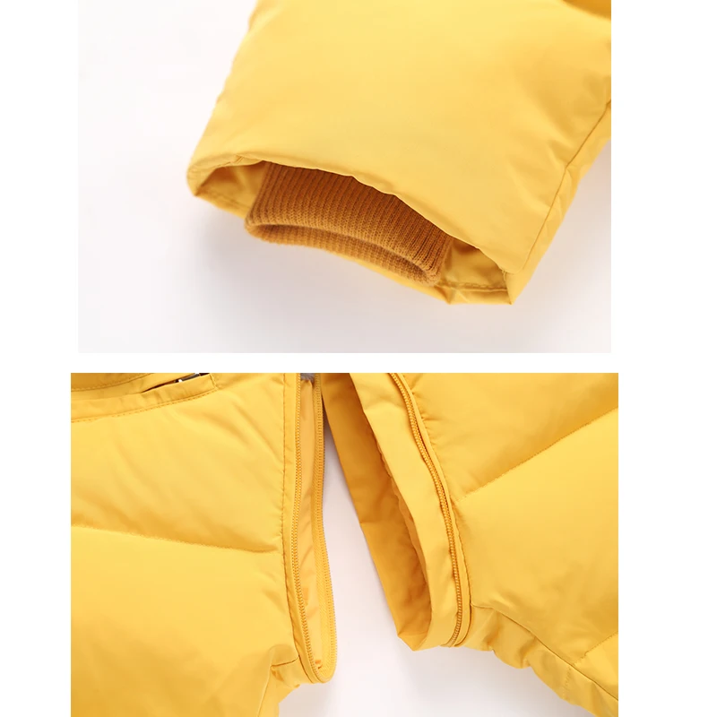  Children Winter Duck Down Jumpsuit for Baby Boys Girls Snowsuit Rompers Overalls Thick Warm Real Fu