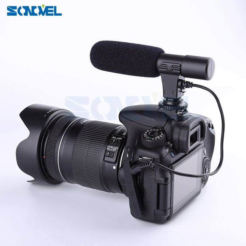 Mic-01 Professional  Camera External Stereo Microphone For Nikon D7500 D7200 D5600 D5500 D5300 D5200 D3300 D810 D750 D500 D5 D4
