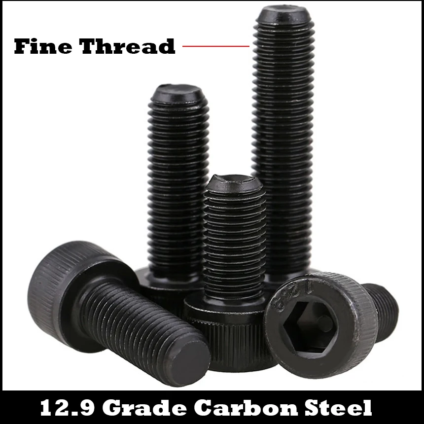 

M16 M16*1.5*35/40 M16x1.5x35/40 1.5mm Pitch 12.9 Grade Carbon Steel Full Fine Thread Cap Allen Head Bolt Hexagon Socket Screw