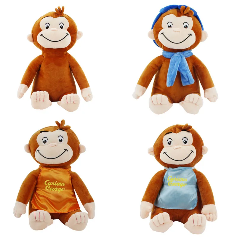 

4pcs/lot 30cm Curious George Plush Toys Doll Boots Monkey Plush Stuffed Animal Toys For Boys and Christmas Birthday Gifts
