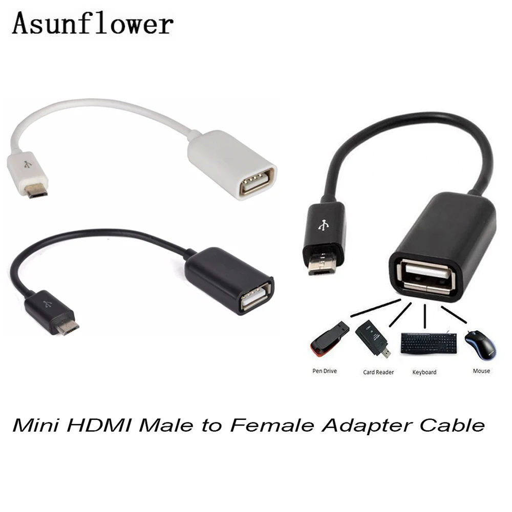 Cable adaptador Mini Micro USB HDMI macho a HDMI hembra OTG On Go para Galaxy S6 Edge digitales|Conectores y cables de ordenador| - AliExpress