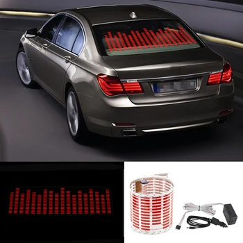 

Niscarda Car LED Music Rhythm Flash Light Fire Red Sound Activated Sensor Equalizer Rear Windshield Sticker Styling Neon Lamp