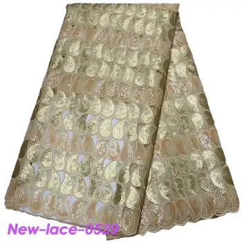 

2019 New Style French Sequins Lace Fabric Mesh Lace Fabric High Quality African Organza Lace Fabric In Wine For Party m001