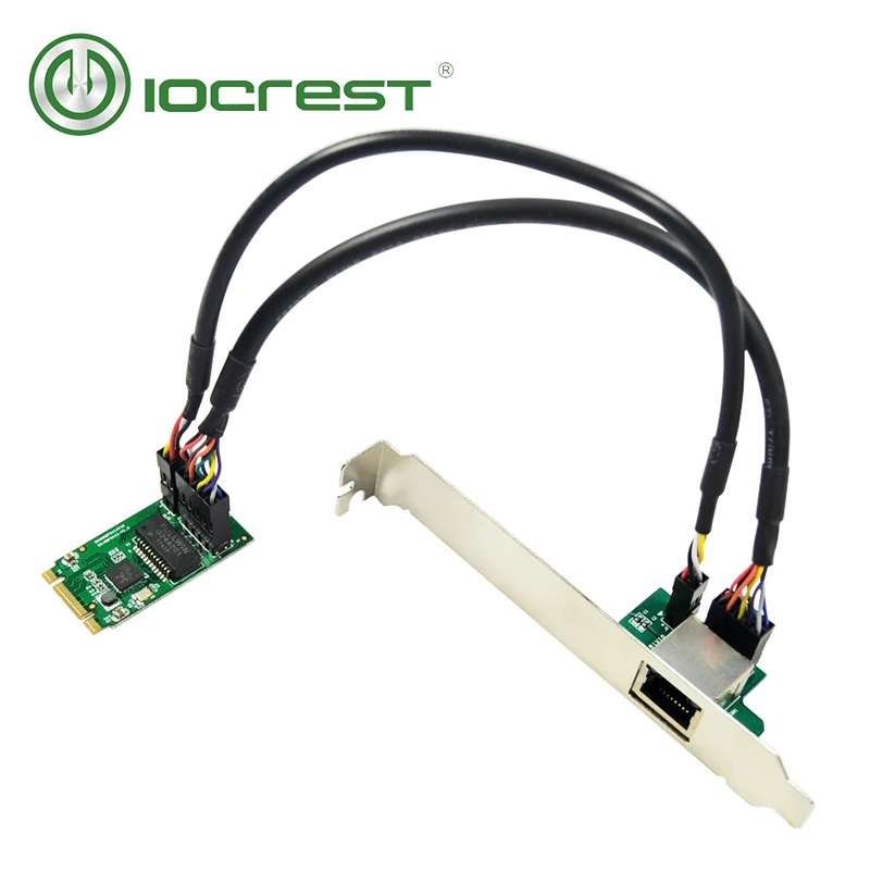 IOCREST сетевая карта 22x42 мм M.2 B Key и M для 1 порта 10/100/1000 Мбит/с гигабитная Ethernet